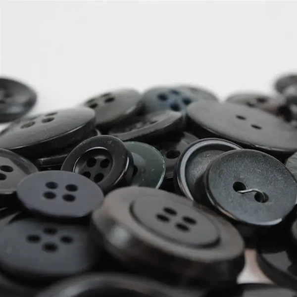 Lot of 72 Mixed Dark Buttons Black Green Vintage Sewing Crafts
