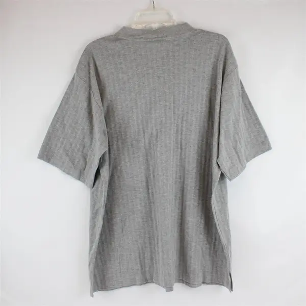 Haband Men's Shirt Size XL Gray Short Sleeve Henley Neckline