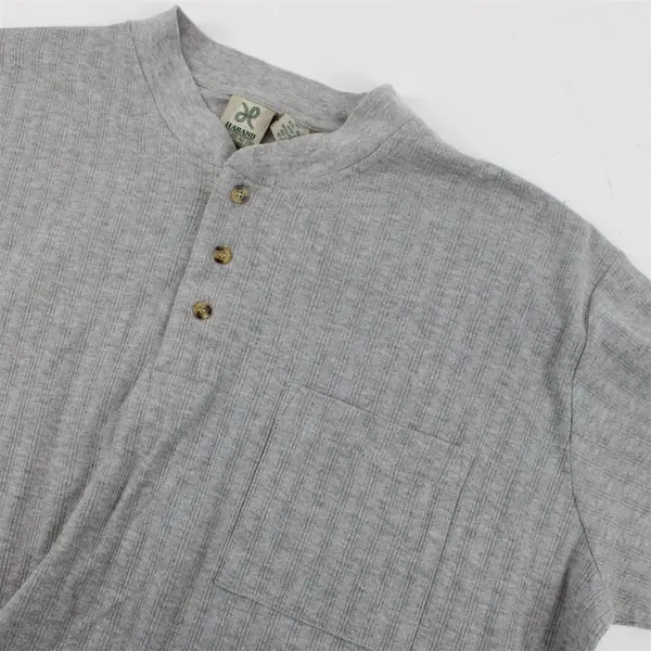 Haband Men's Shirt Size XL Gray Short Sleeve Henley Neckline