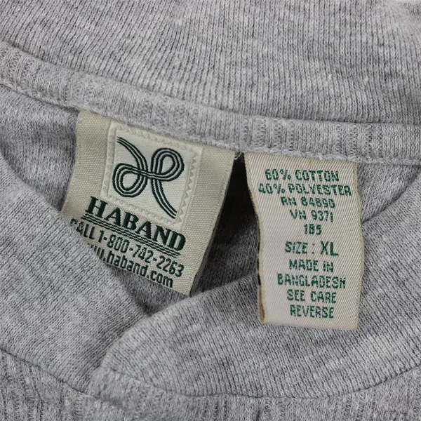 Haband Men's Shirt Size XL Gray Short Sleeve Henley Neckline