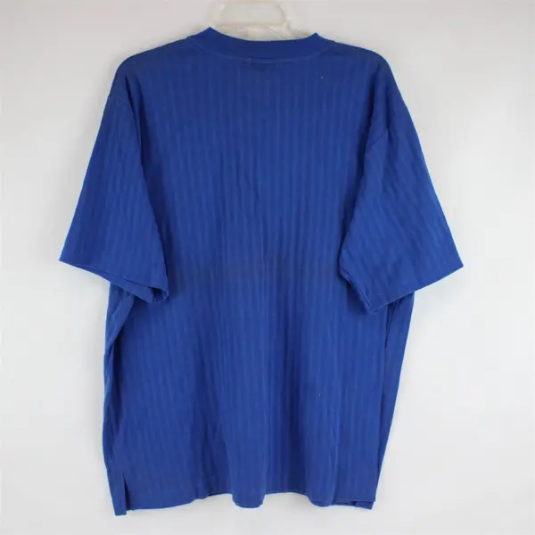 Haband Men's Henley Button Shirt Blue Short Sleeve Size XL
