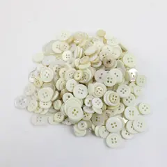 Lot of Mixed White Off White Buttons Assorted Sewing Crafting Repairs