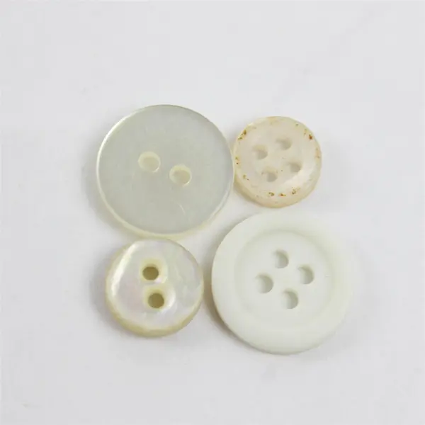 Lot of Mixed White Off White Buttons Assorted Sewing Crafting Repairs