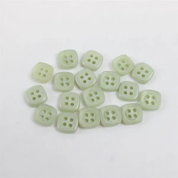 Lot of 18 Mint Green Square 4-Hole Sewing Buttons