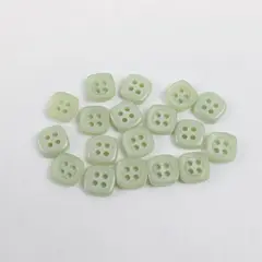 Lot of 18 Mint Green Square 4-Hole Sewing Buttons