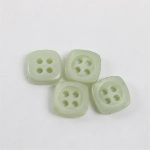 Lot of 18 Mint Green Square 4-Hole Sewing Buttons