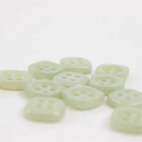 Lot of 18 Mint Green Square 4-Hole Sewing Buttons