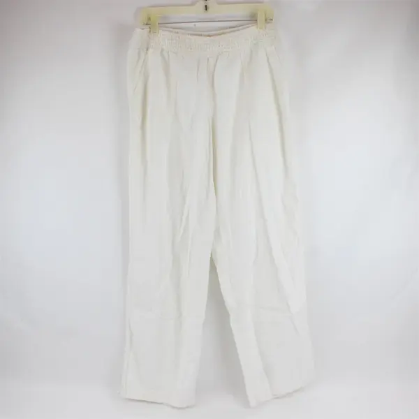 Sonoma Womens 12 White Straight Fit Linen Pants Pull On
