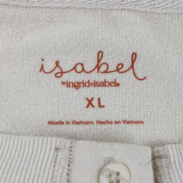Ingrid & Isabel XL Beige Long Sleeve Henley Shirt