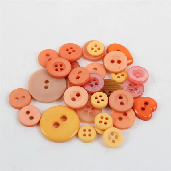 Lot of Orange Assorted Buttons Sewing Craft DIY Replacements