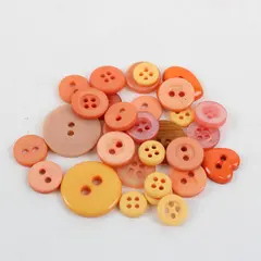 Lot of Orange Assorted Buttons Sewing Craft DIY Replacements