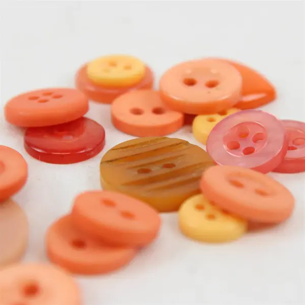 Lot of Orange Assorted Buttons Sewing Craft DIY Replacements