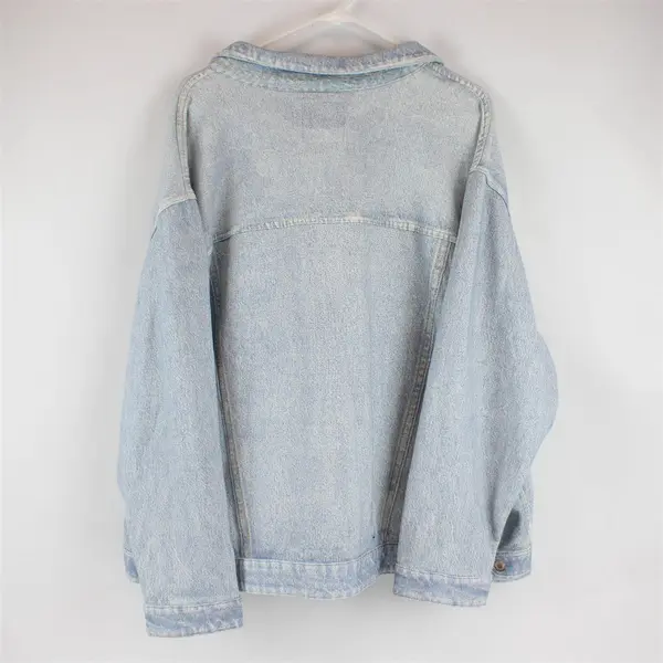 AnyBody Women's 3X Faux Denim Print Button-Front Jacket