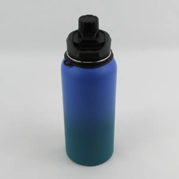 Stainless Steel  Werewolves Water Bottle Blue Green Gradient 32 oz 11.25in Tall