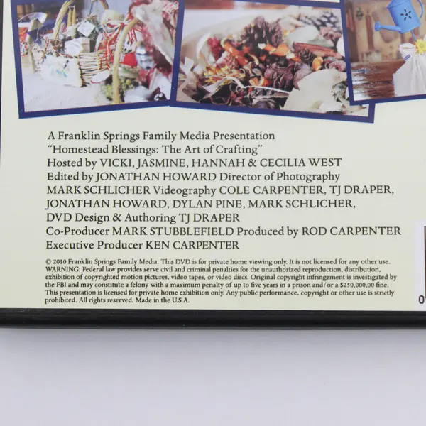 Homestead Blessings The Art of Crafting  2010 Franklin Springs Family Media DVD