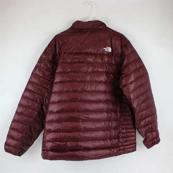 The North Face Burgundy Zip-Up Puffer Jacket Men's XXL FLAWED