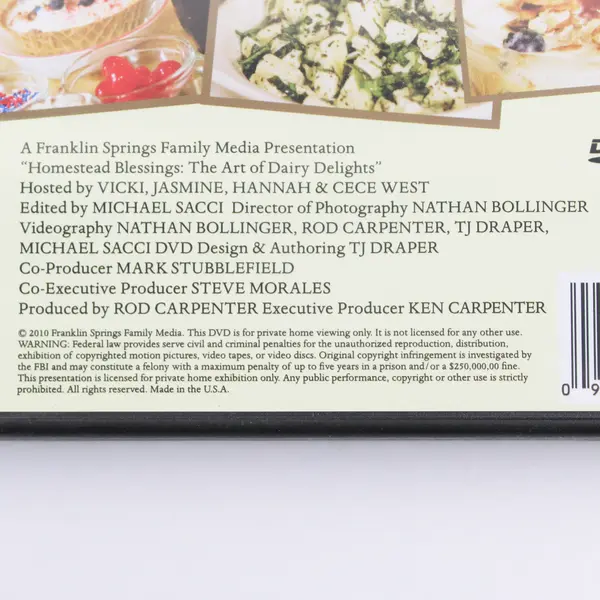 Homestead Blessings: The Art of Dairy Delights 2010 DVD