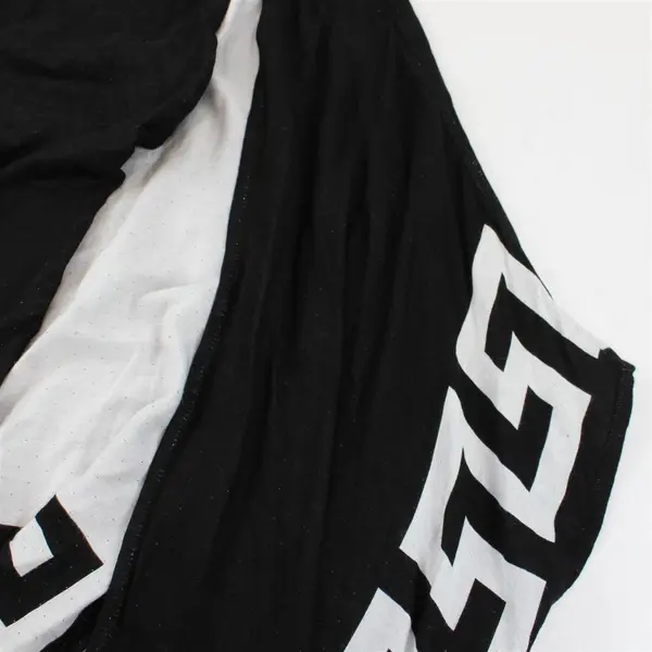 Colleen Lopez Black & White Short-Sleeved Open-Front Fringed Shawl Women's 2X/3X