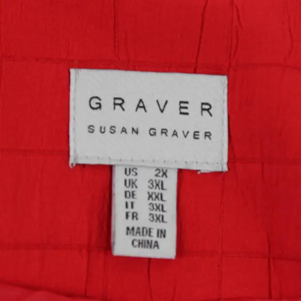 Susan Graver Red Jacket Large Button Detail Women's Size 2X