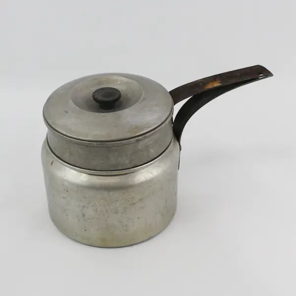 Vintage Aluminum Double Boiler Nesting Pot with Lid