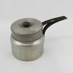 Vintage Aluminum Double Boiler Nesting Pot with Lid