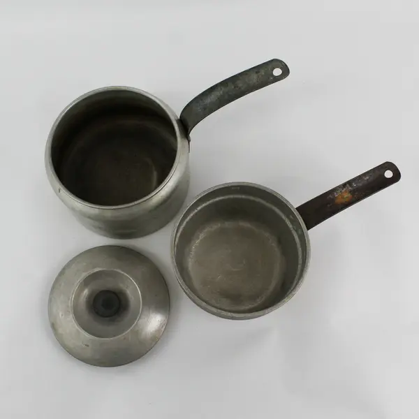 Vintage Aluminum Double Boiler Nesting Pot with Lid