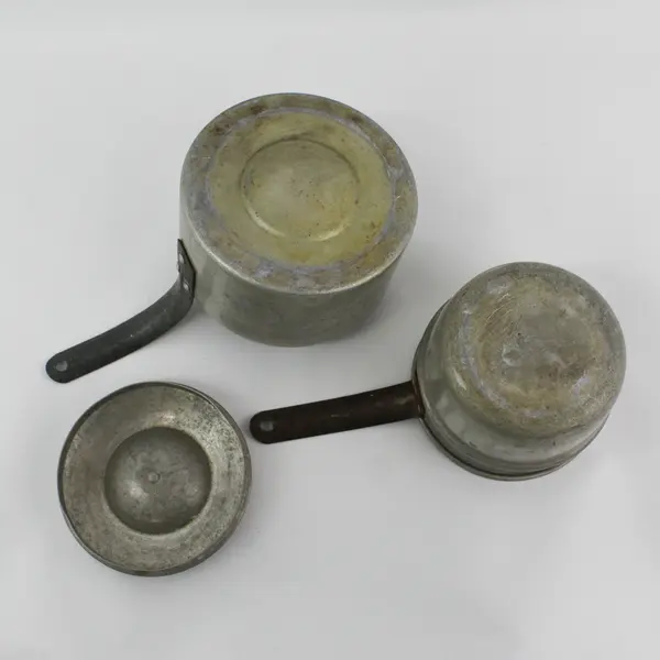 Vintage Aluminum Double Boiler Nesting Pot with Lid
