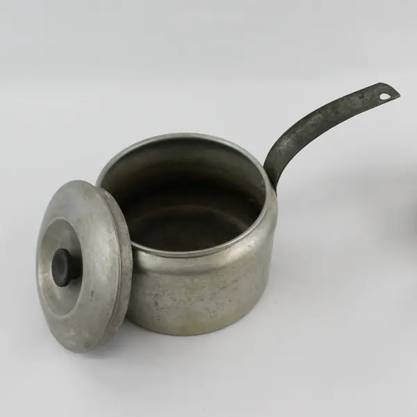 Vintage Aluminum Double Boiler Nesting Pot with Lid