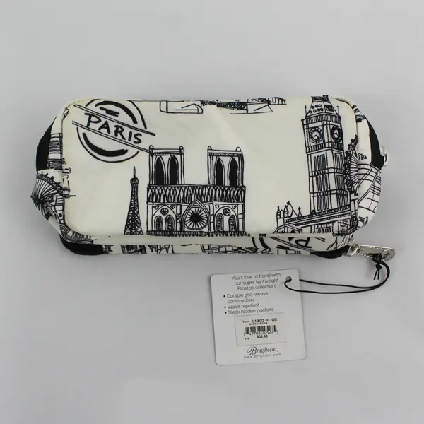 Brighton "Sketchbook" Pack-It Pouch B&W Double Zip Around Travel Pouch