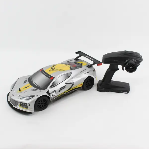 New Bright R/C Radio Controlled Silver Chevrolet Corvette 1:14 TESTED WORKS