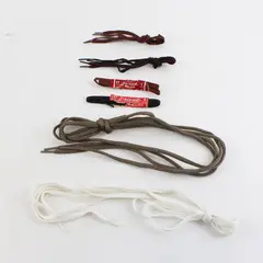 Lot of 6 Pairs Shoelaces Brown Black Khaki White Mixed Lengths