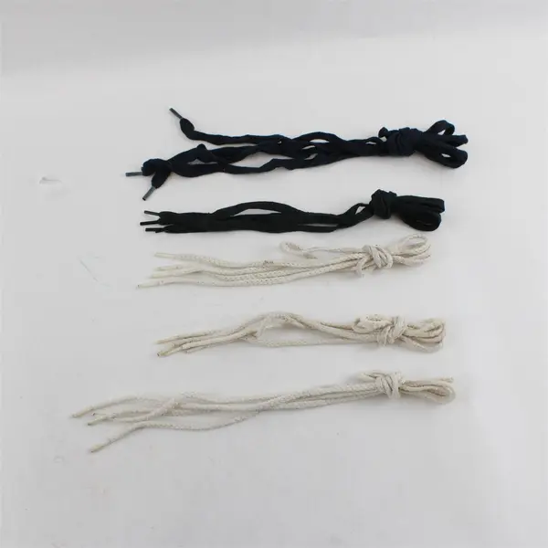 Lot of 5 Pairs Shoelaces 30-36in White Black Dark Pre-Owned