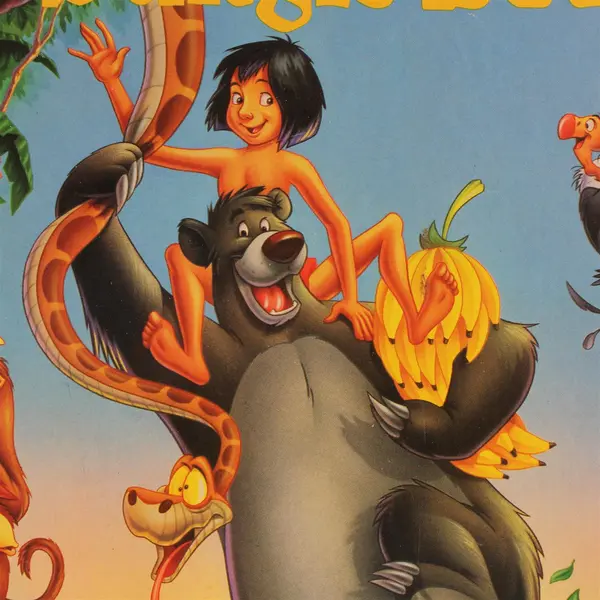 Vintage 1990s Golden 300 Piece Movie Poster Puzzle Walt Disney's Jungle Book 