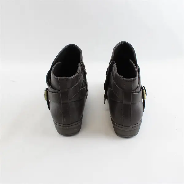 Comfortview Bronte Womens 8.5W Ankle Bootie Dark Taupe Brown Faux Leather