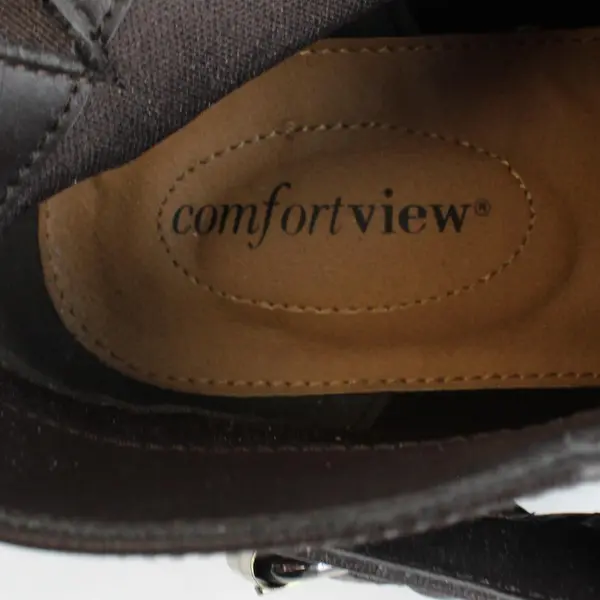 Comfortview Bronte Womens 8.5W Ankle Bootie Dark Taupe Brown Faux Leather