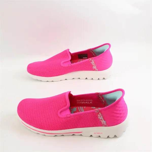 Skechers Neon Hot Pink Slip-Ins Go Walk Memory Foam Shoes Womens Size 9