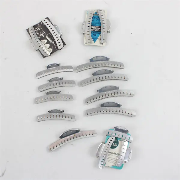 Vintage Lot of 15 Goody Aluminum Wave Hair Clips