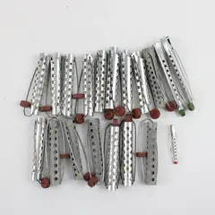 Lot of 19 Vintage Hollywood Aluminum Hair Curlers Assorted Sizes