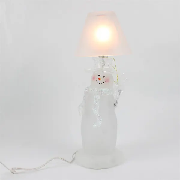 Vintage Frosted Acrylic Snowman Lamp Holiday Light New Open Box