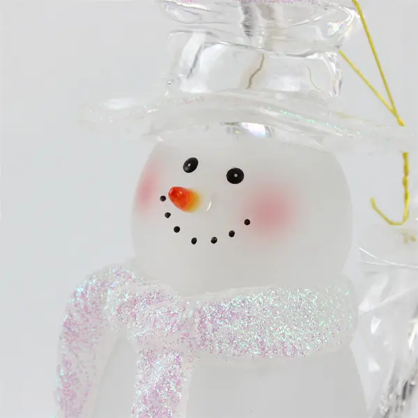 Vintage Frosted Acrylic Snowman Lamp Holiday Light New Open Box