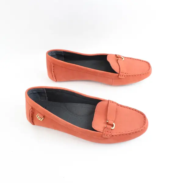 UGG Terracotta Orange Suede Callen Loafers Slip On Shoes Womens Size 8.5