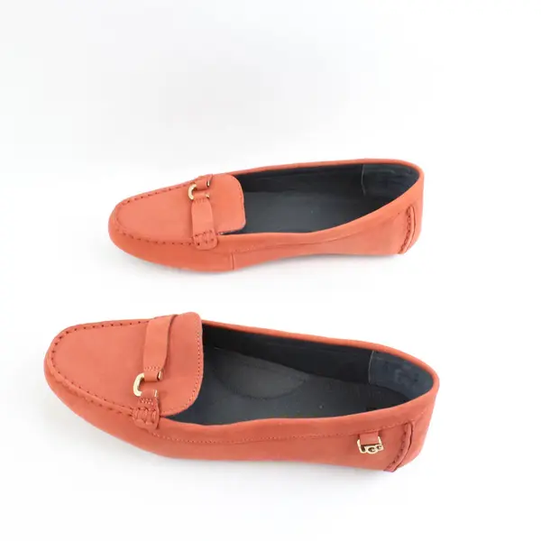 UGG Terracotta Orange Suede Callen Loafers Slip On Shoes Womens Size 8.5