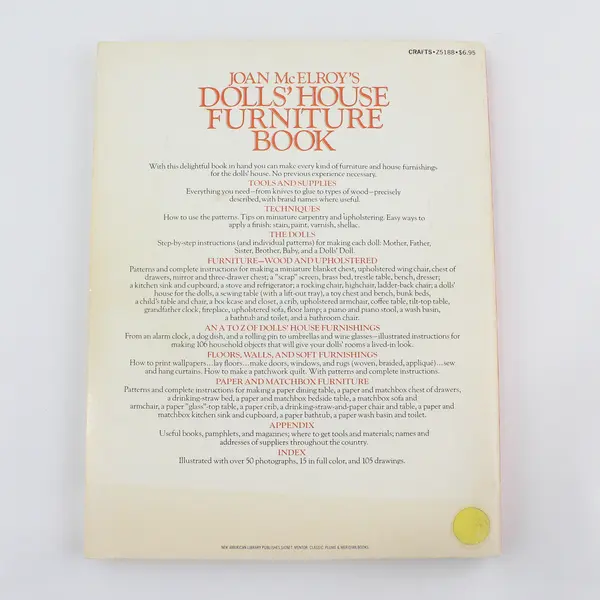 Joan McElroy's Dolls' House Furniture Book 1978 Paperback 
