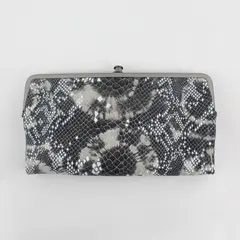Hobo Original Snake Print Genuine Leather Kiss-lock Closure Clutch Wallet 