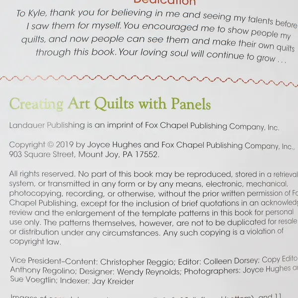 Creating Art Quilts with Panels by Joyce Hughes 2019 Paperback Good