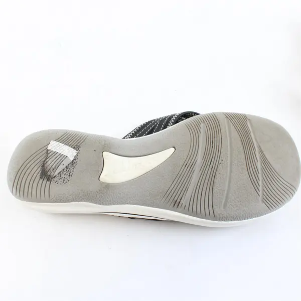 Clarks Collection Gray Floral Thong Flip-Flops Sandals Womens 8 M