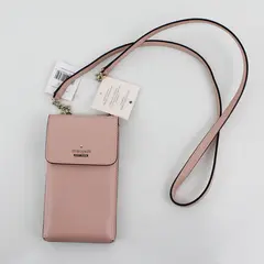 Kate Spade "Rosycheeks" North South Pink Leather Crossbody Phone Holder