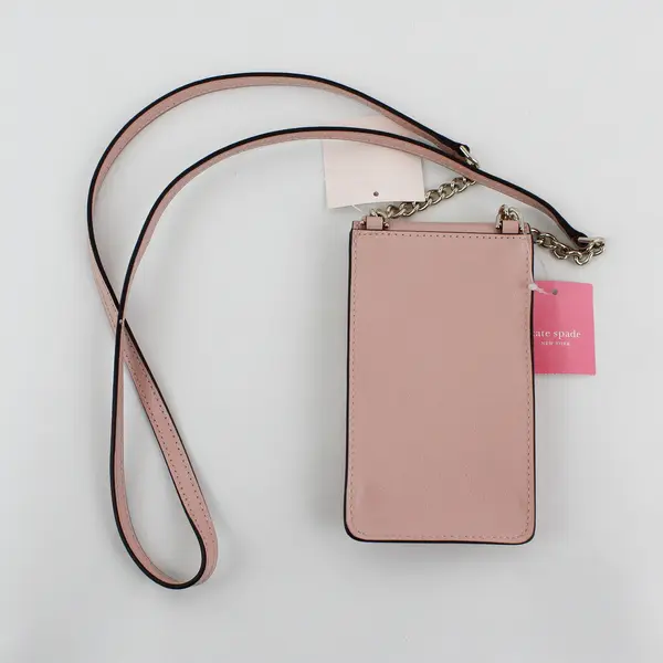 Kate Spade "Rosycheeks" North South Pink Leather Crossbody Phone Holder