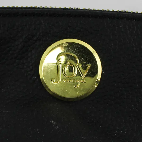 Joy Mangano Black Genuine Pebbled Leather Zippered Travel Case/Toiletry Bag
