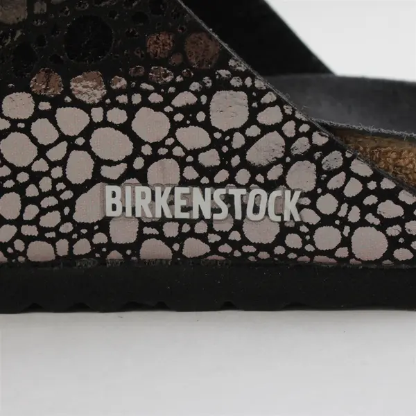 Birkenstock Metallic Stone Black/Silver Arizona Sandals Shoes Womens Size 8.5/9